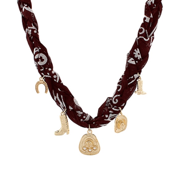 Multi Western Charm Scarf Necklace - Picture 1 of 1